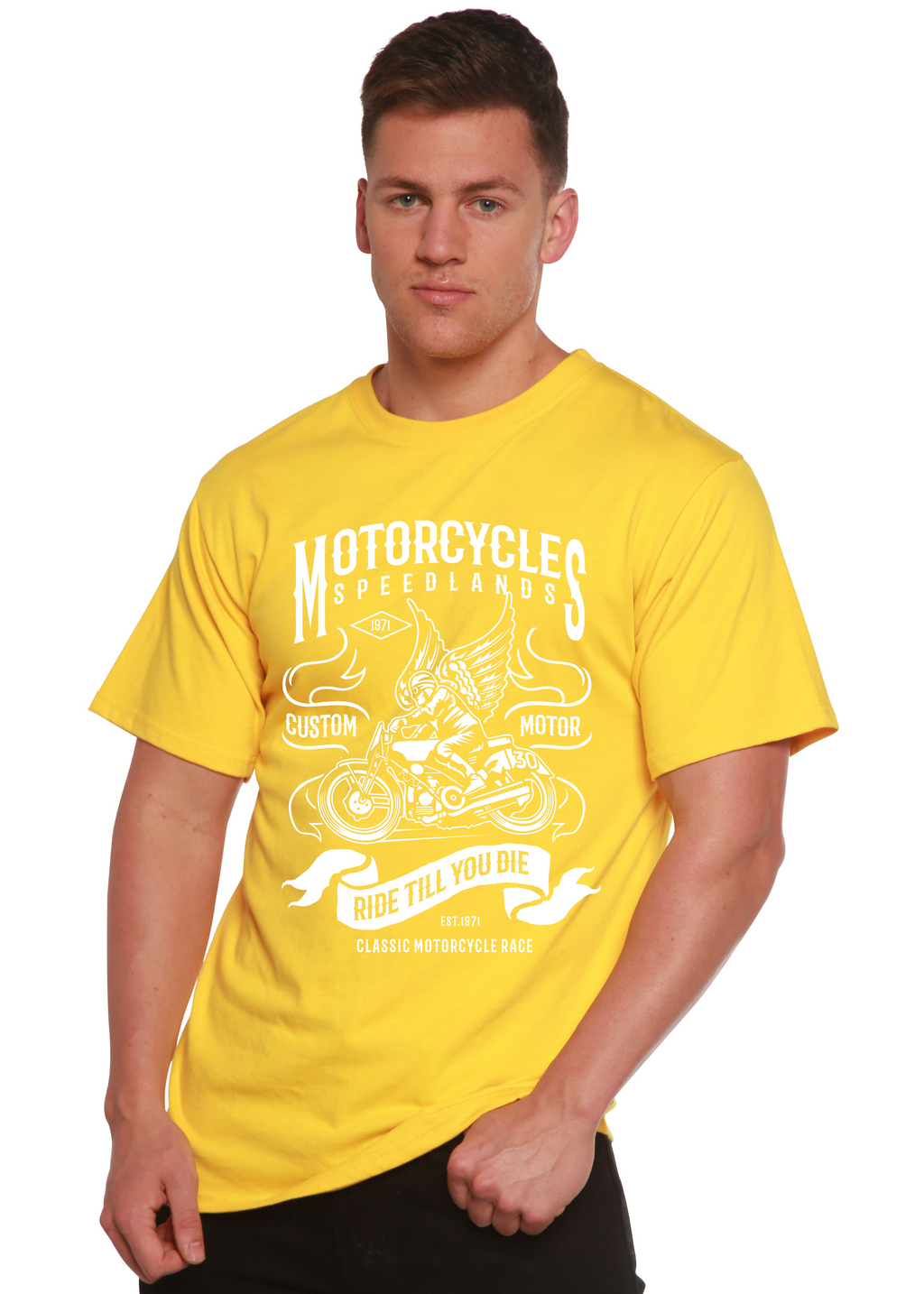 Motorcycles Men's Bamboo Viscose/Organic Cotton Short Sleeve Graphic T-Shirt