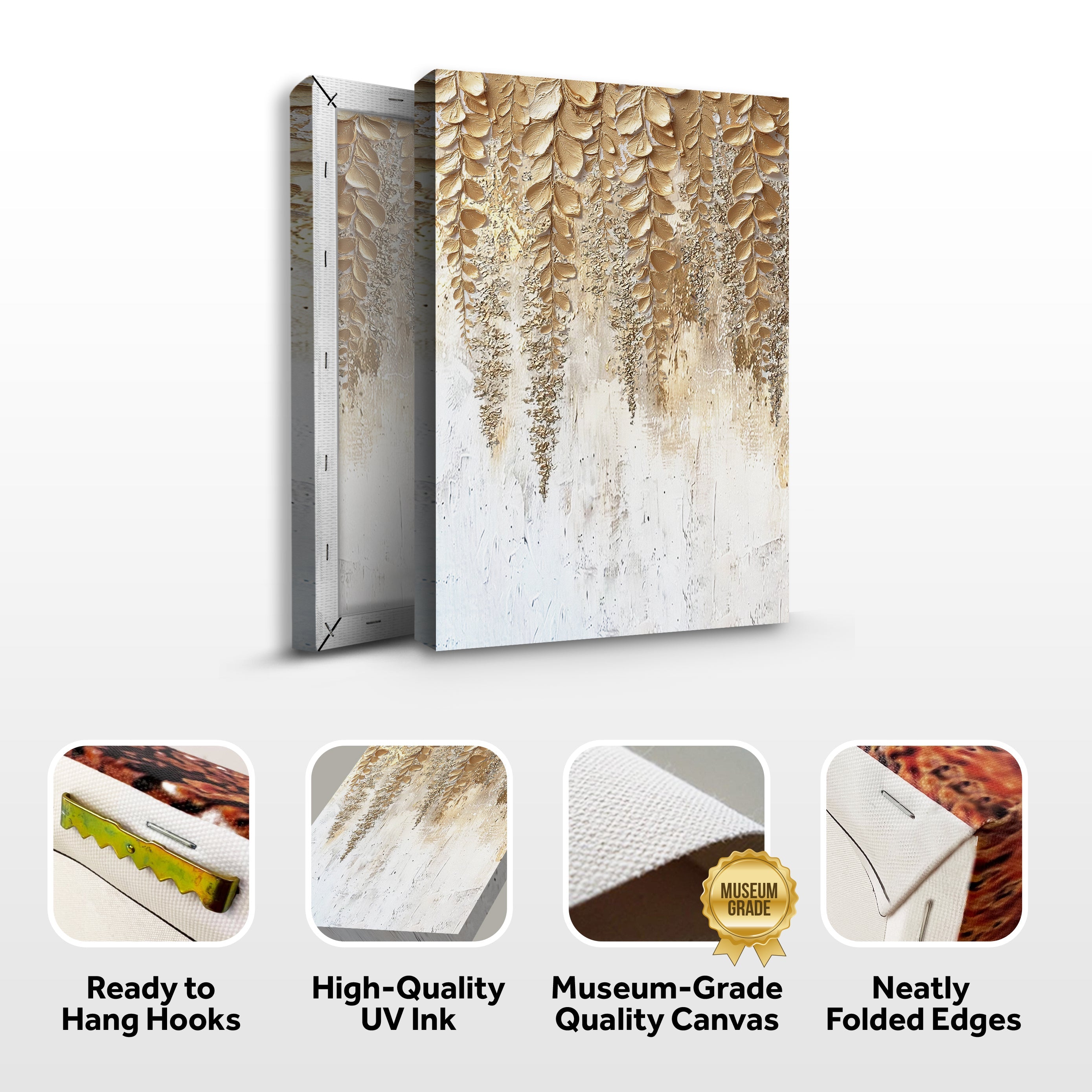 Golden Wisteria Wall Art