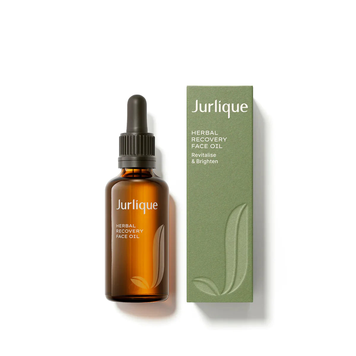 JURLIQUE Herbal Recovery Face Oil bottle with amber glass dropper and green box