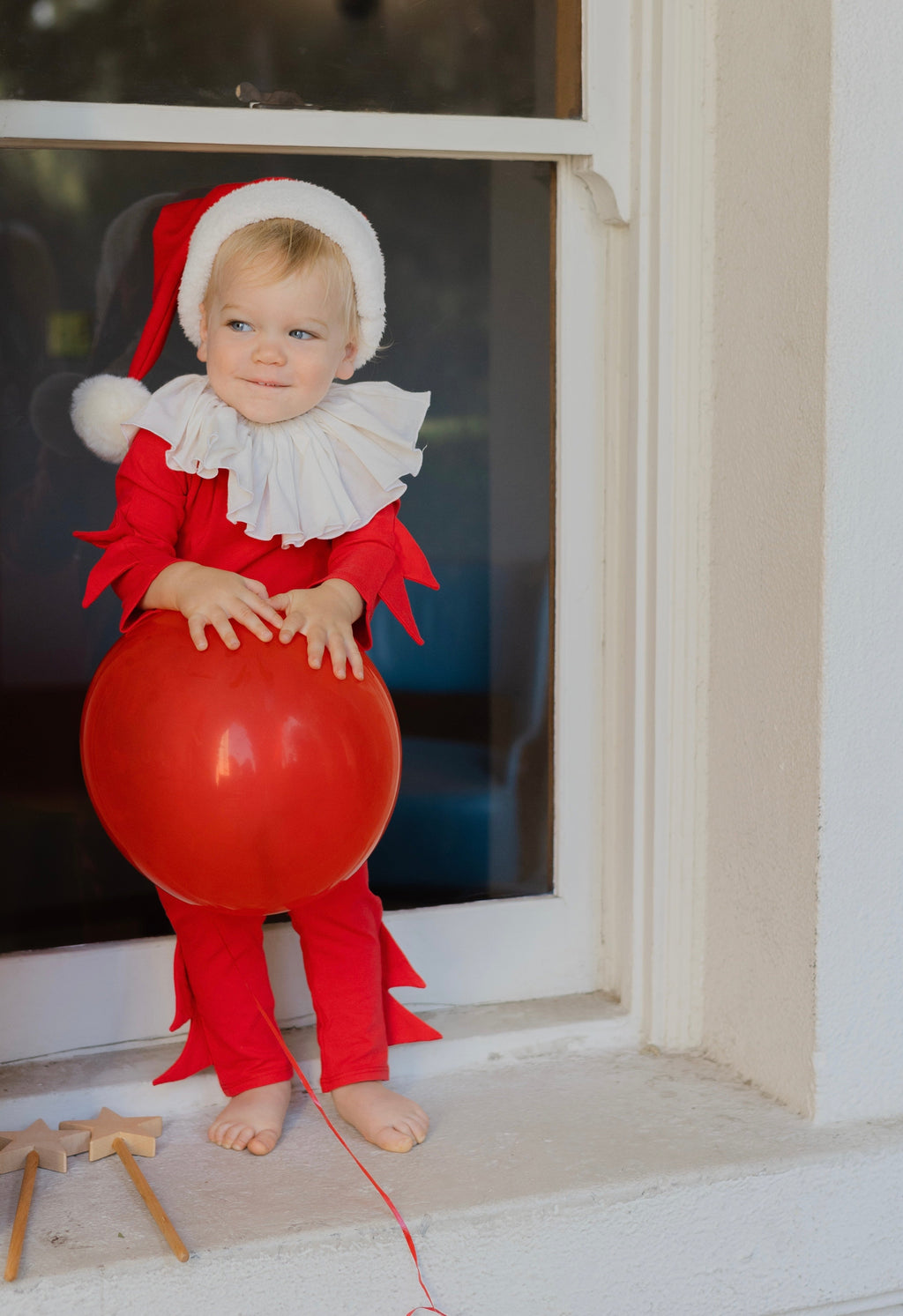 Red Holiday Elf Pajama Costume, Santa Costume