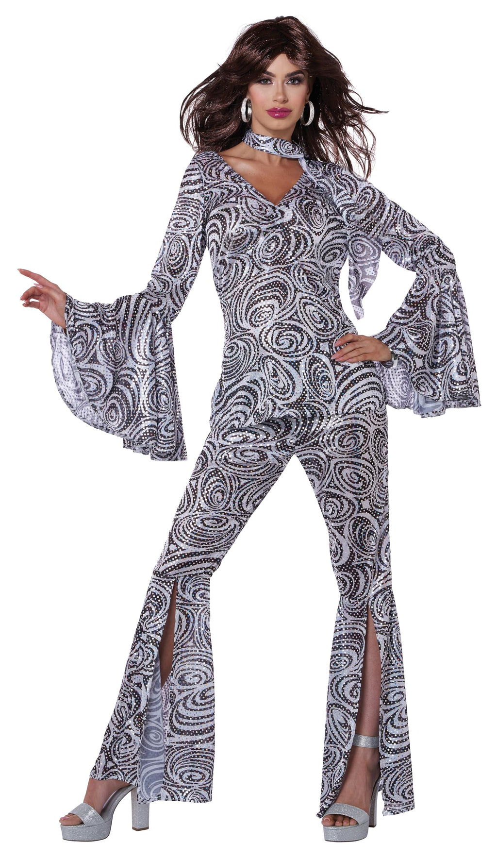 Foxy Lady Disco Costume - Women's 70s Retro Outfit with Bell Bottoms