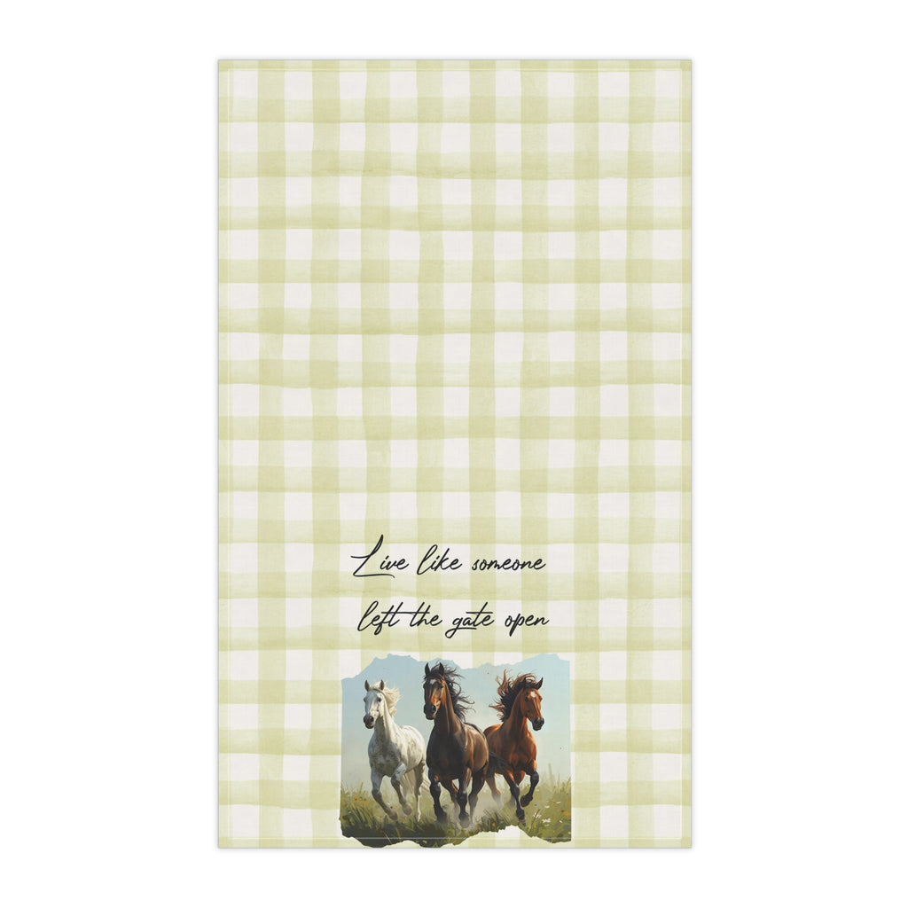 Rustic Horse Tea Towels, Farmhouse Kitchen Decor, Gift for Horse Lovers, Country Home, Eco-Friendly Cotton Towels