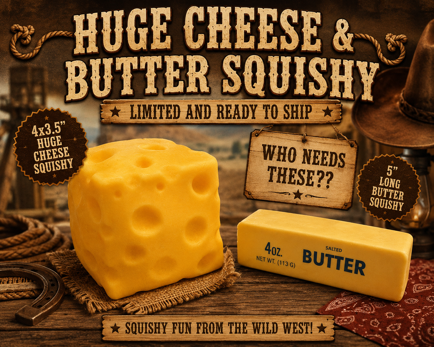 SQUISHY CENTRAL - CUBE, BUTTER, CHEESE