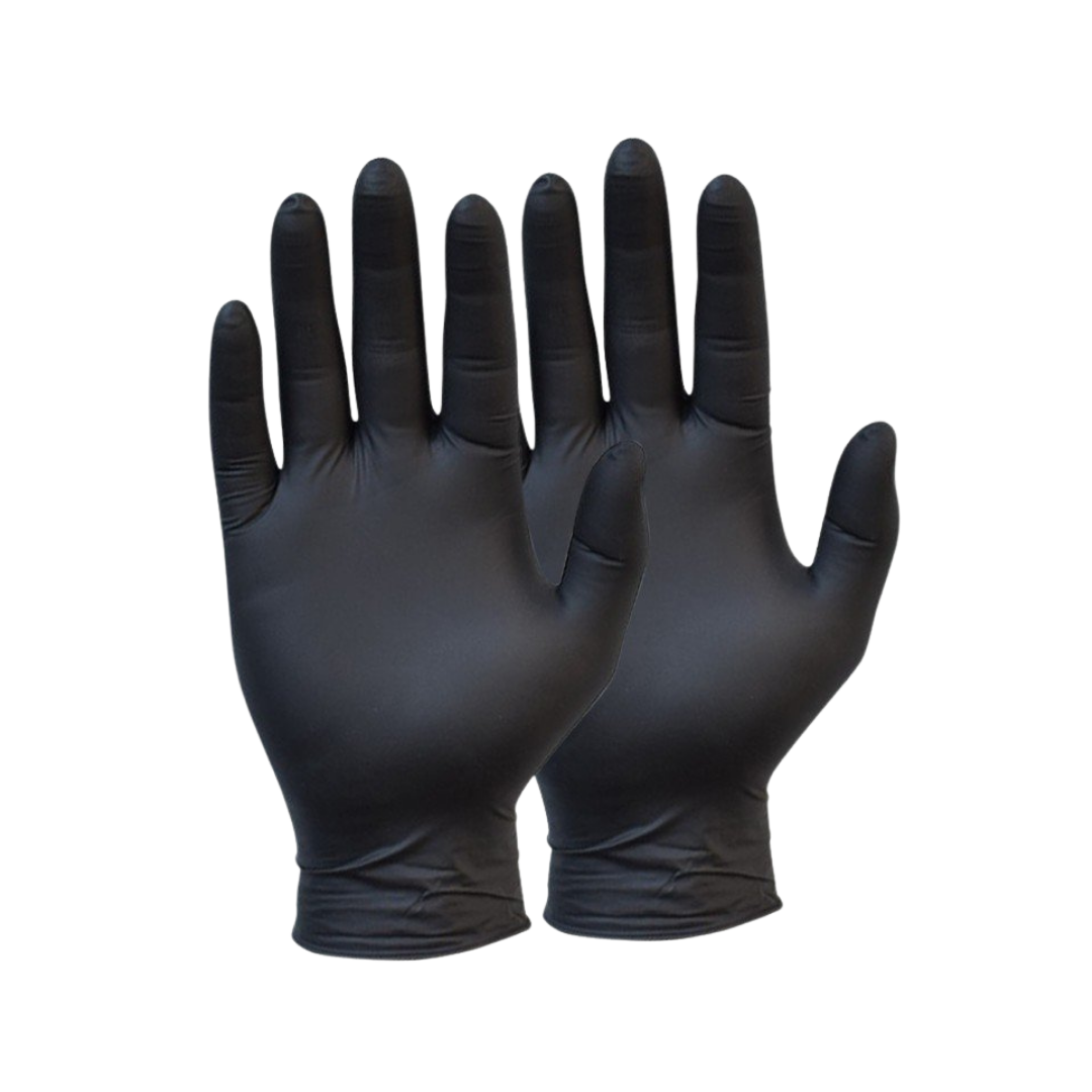 Heavy-Duty Black Nitrile Powder-Free Disposable Gloves (100ct / X-Large)