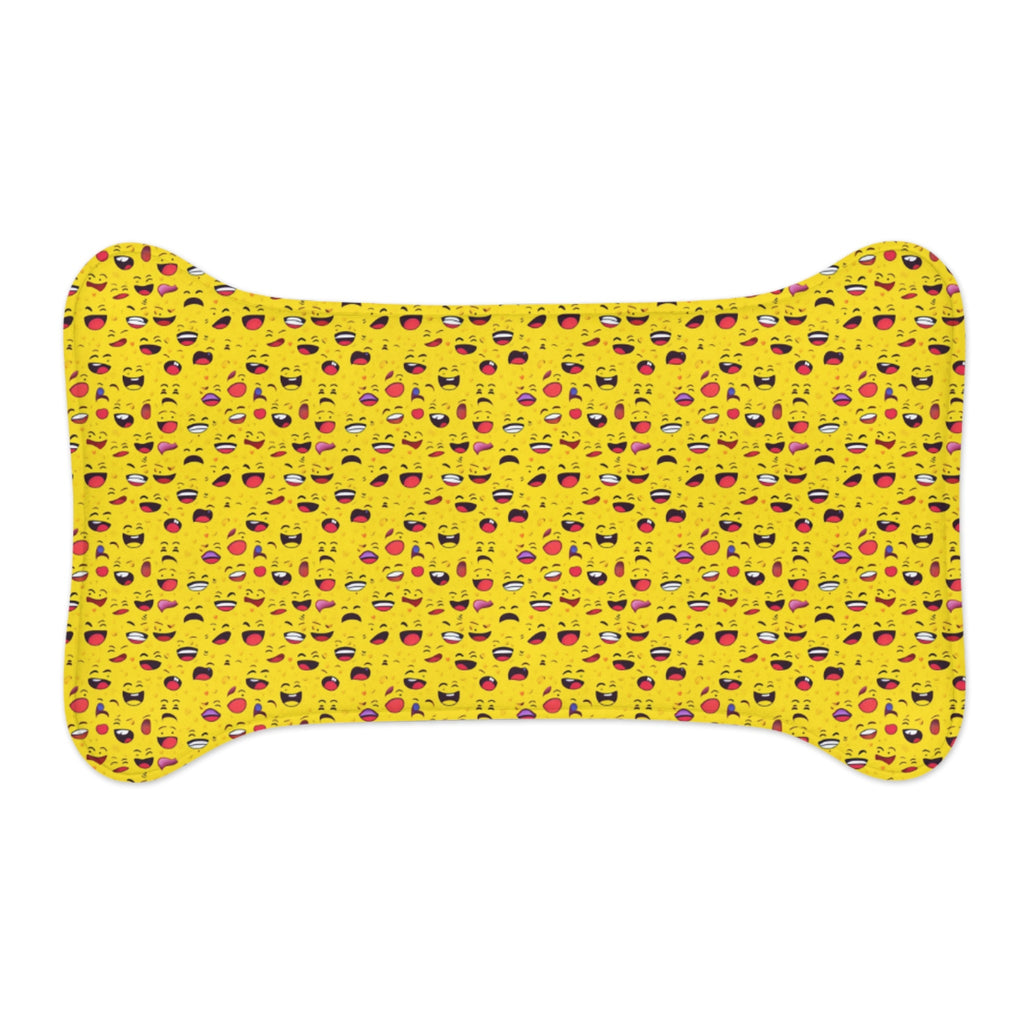 Endless Grins: A Sea of Laughing Faces - Pet Feeding Mat Pet Ze