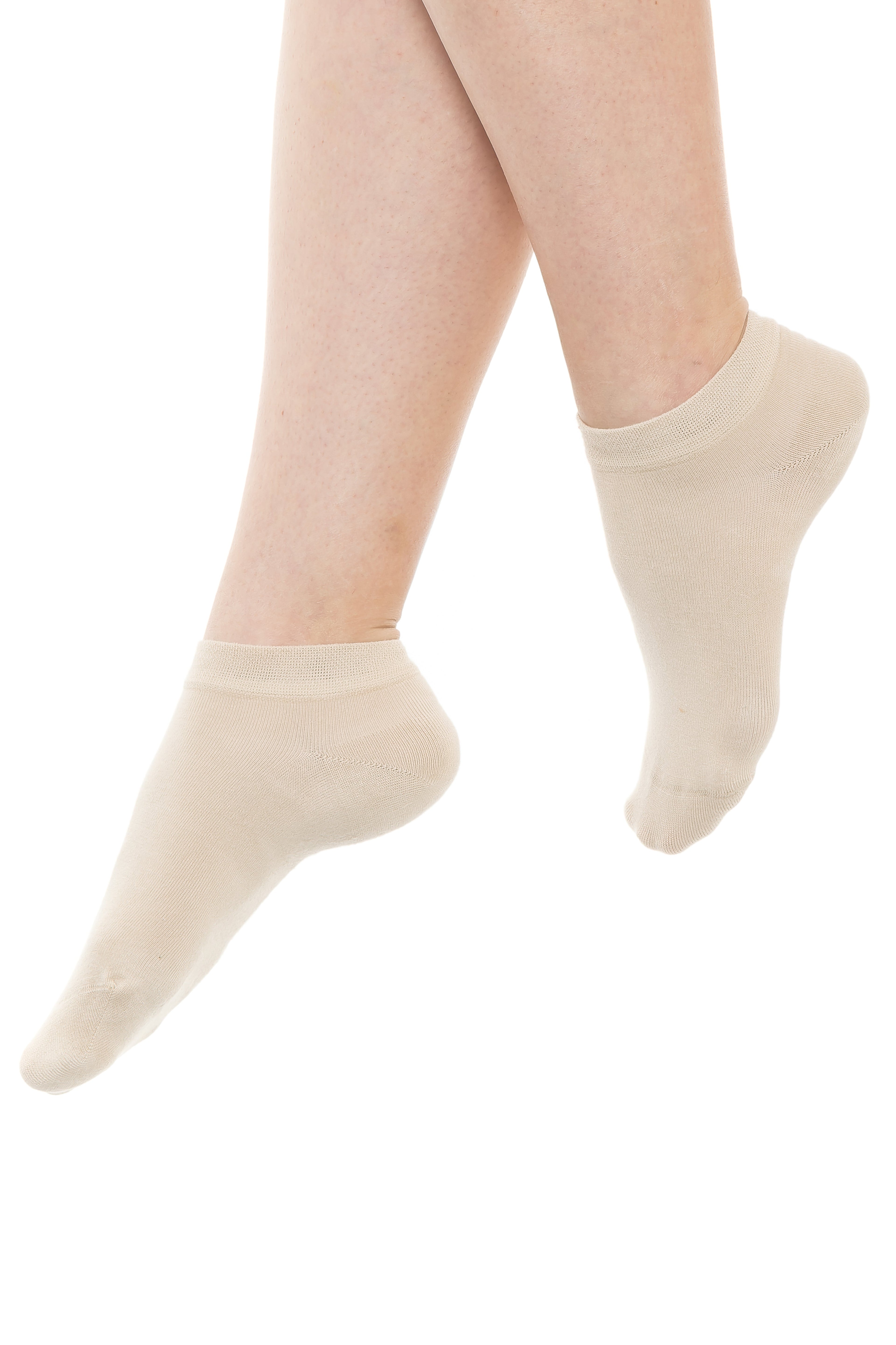Pair of low-cut light beige ankle socks