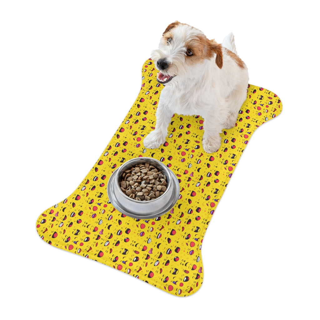 Endless Grins: A Sea of Laughing Faces - Pet Feeding Mat Pet Ze