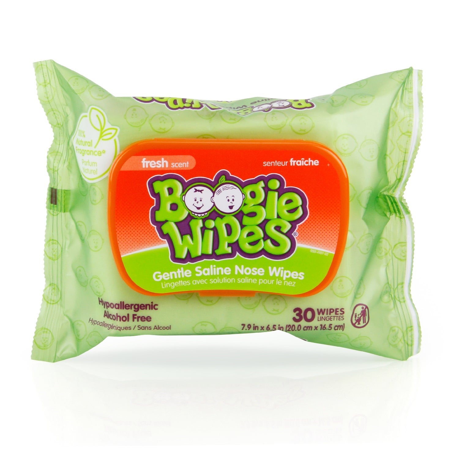 Boogie Wipes Gentle Saline Baby Nose Wipes, Fresh Scent, Natural Saline for Mucus & Congestion, 30 Count