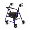 Medline Rollator Walker with Seat and 6-inch Wheels Blue (1 unit)