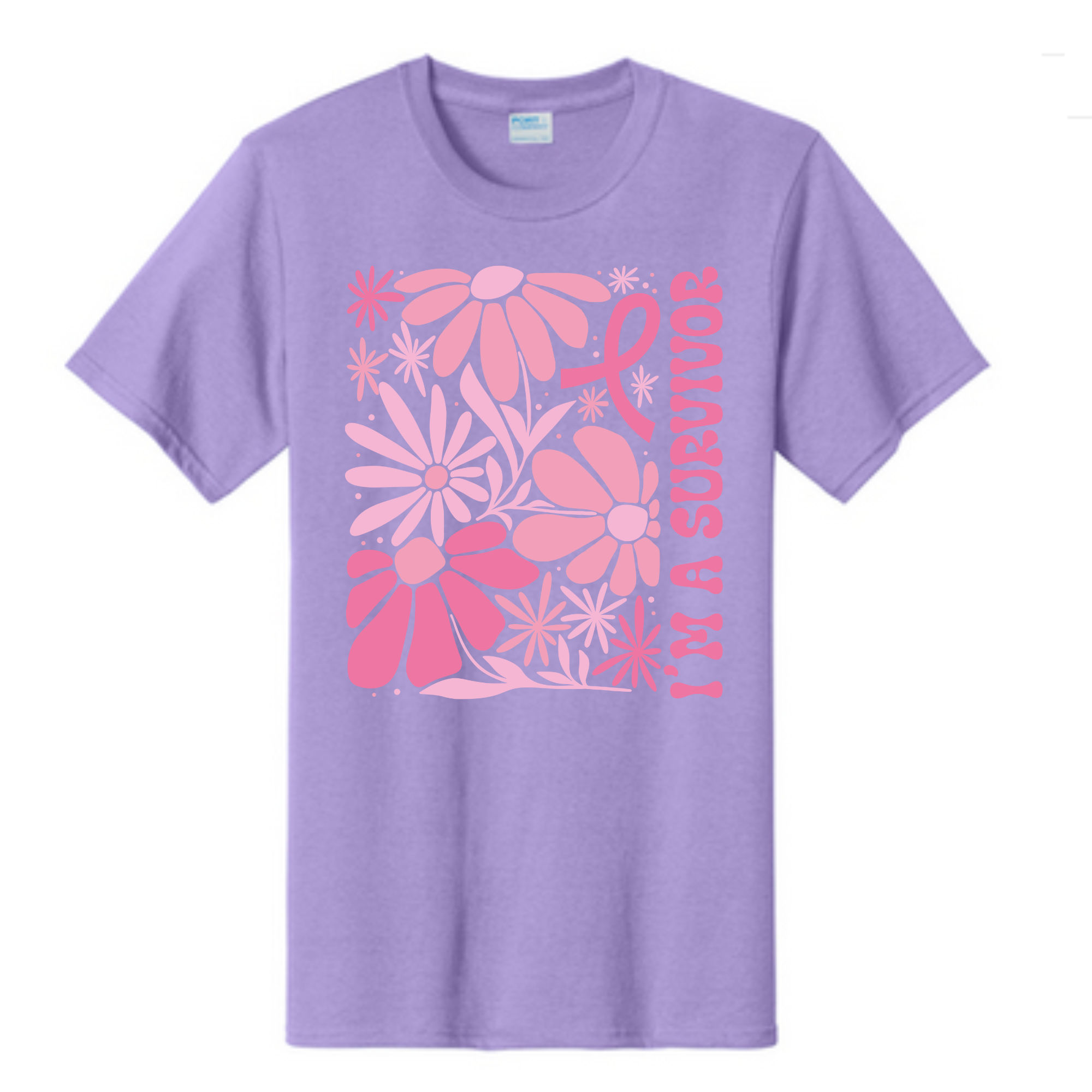I'm a survivor Breast Cancer Awareness Fundraiser Tshirt PC61 Port & Co™ Essential Tee PUBLIC