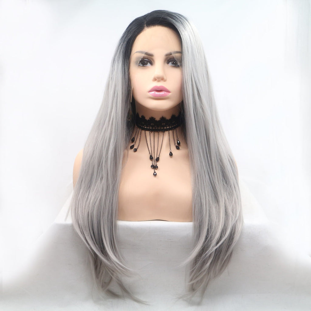 24" Long Straight Lace Front Wig