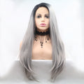24" Long Straight Lace Front Wig