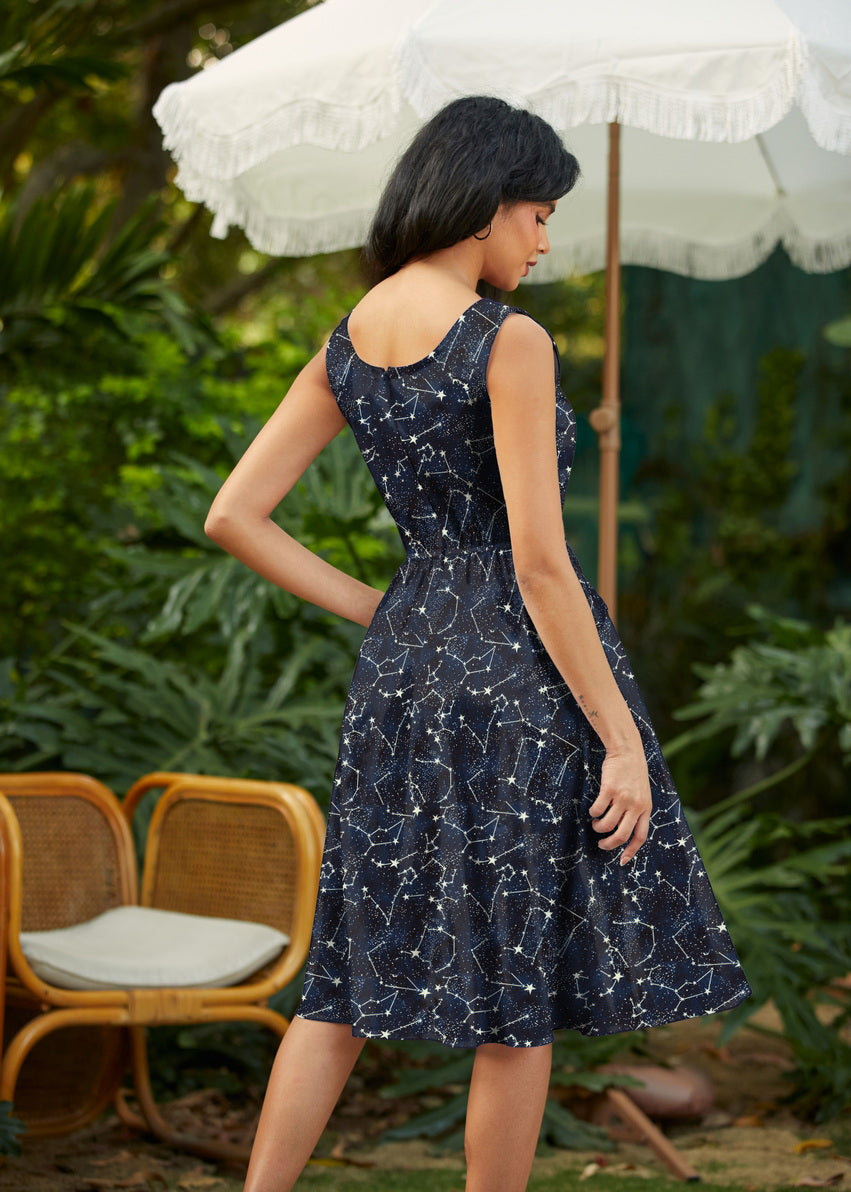 Glow in the Dark Constellations Fit & Flare Dress