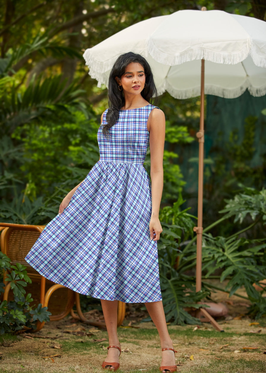 Plaid Midi Dress