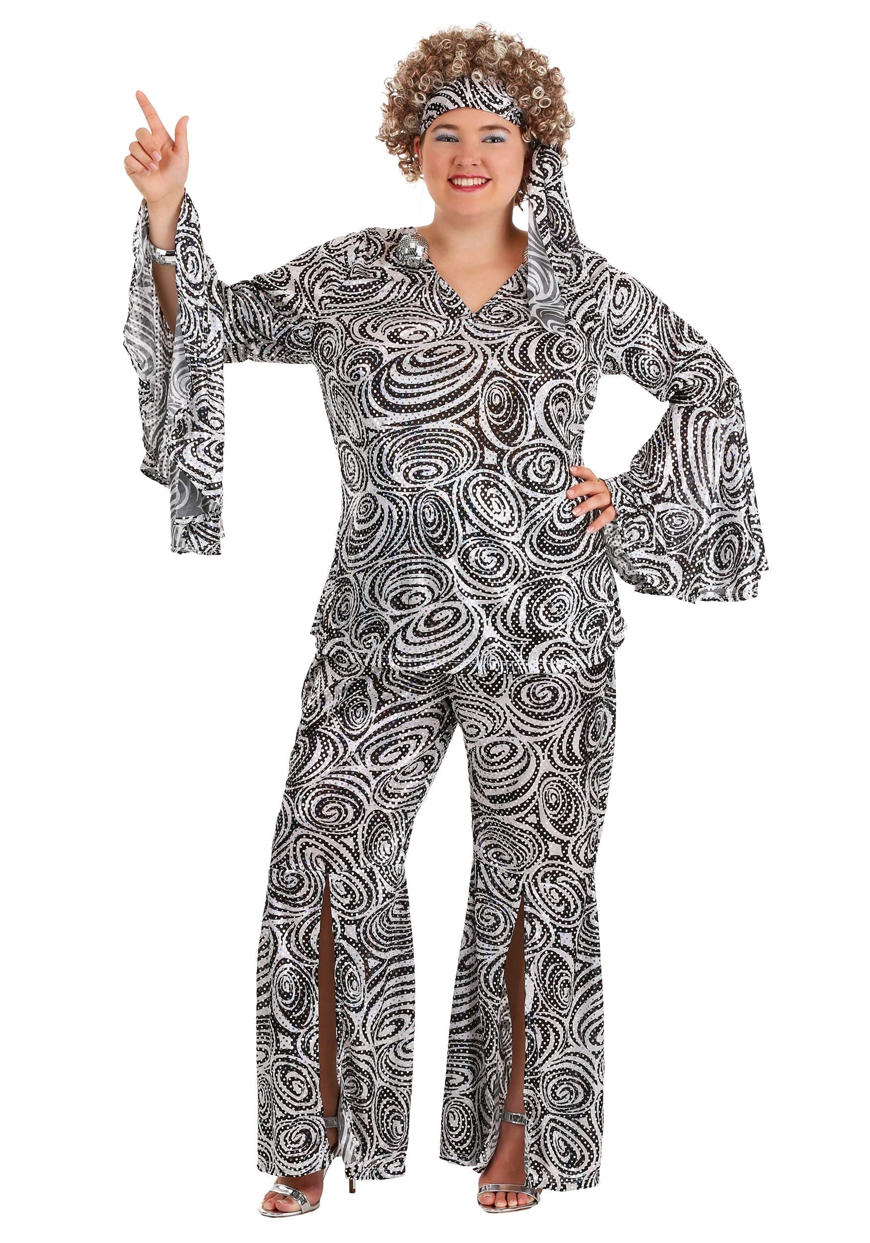 Foxy Lady Disco Costume - Women's 70s Retro Outfit with Bell Bottoms