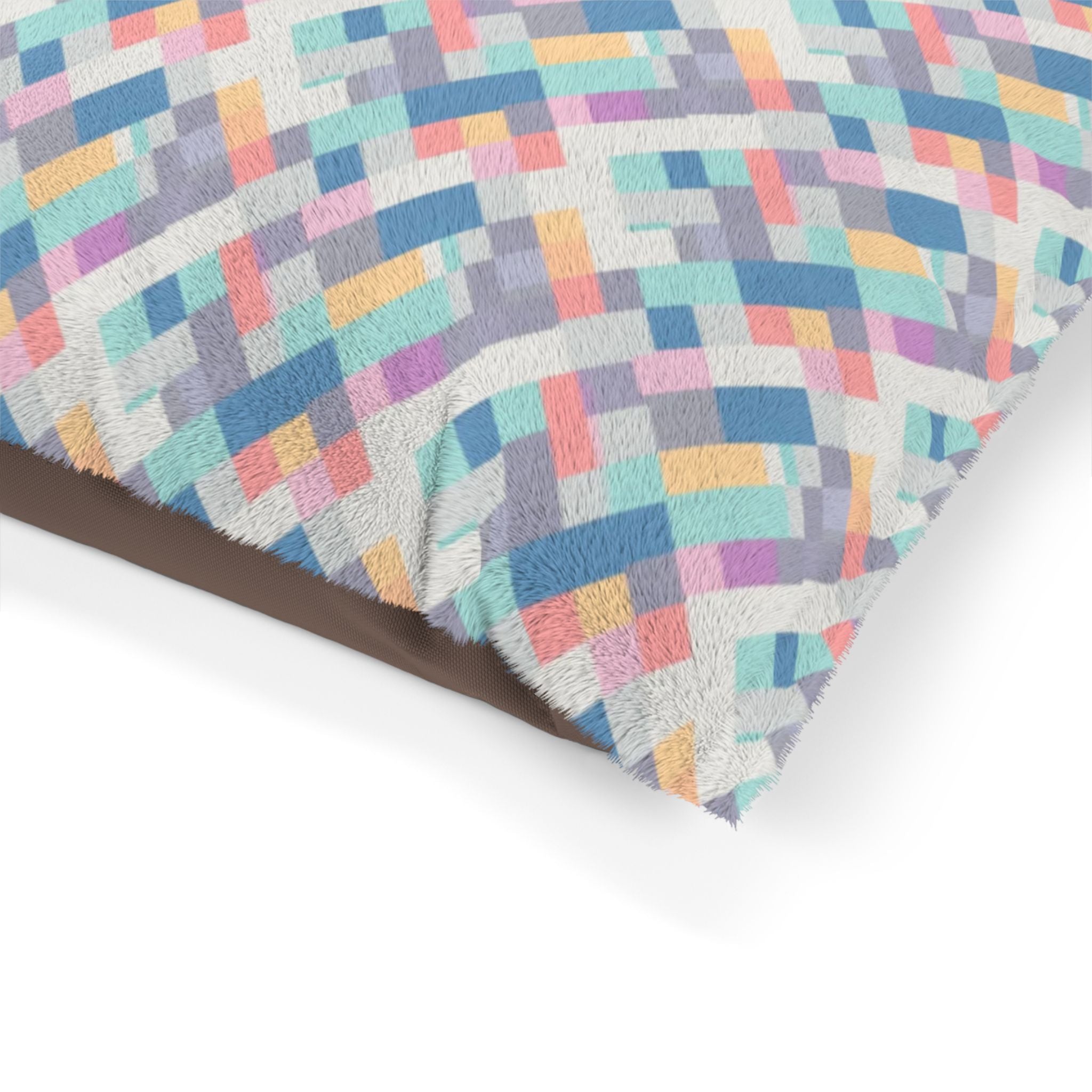 Pastel Pixel Weave in Diagonal Harmony - Pet Bed Pet Zen
