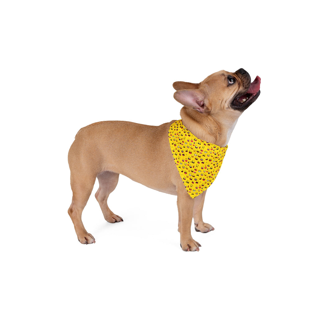Endless Grins: A Sea of Laughing Faces - Pet Bandana Pet Zen