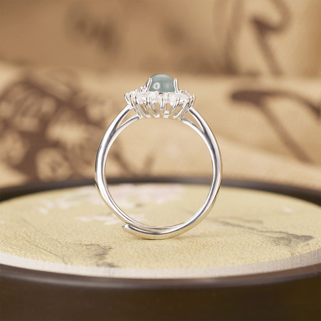 925 Sterling Silver Jadeite Ring for Elegant Style