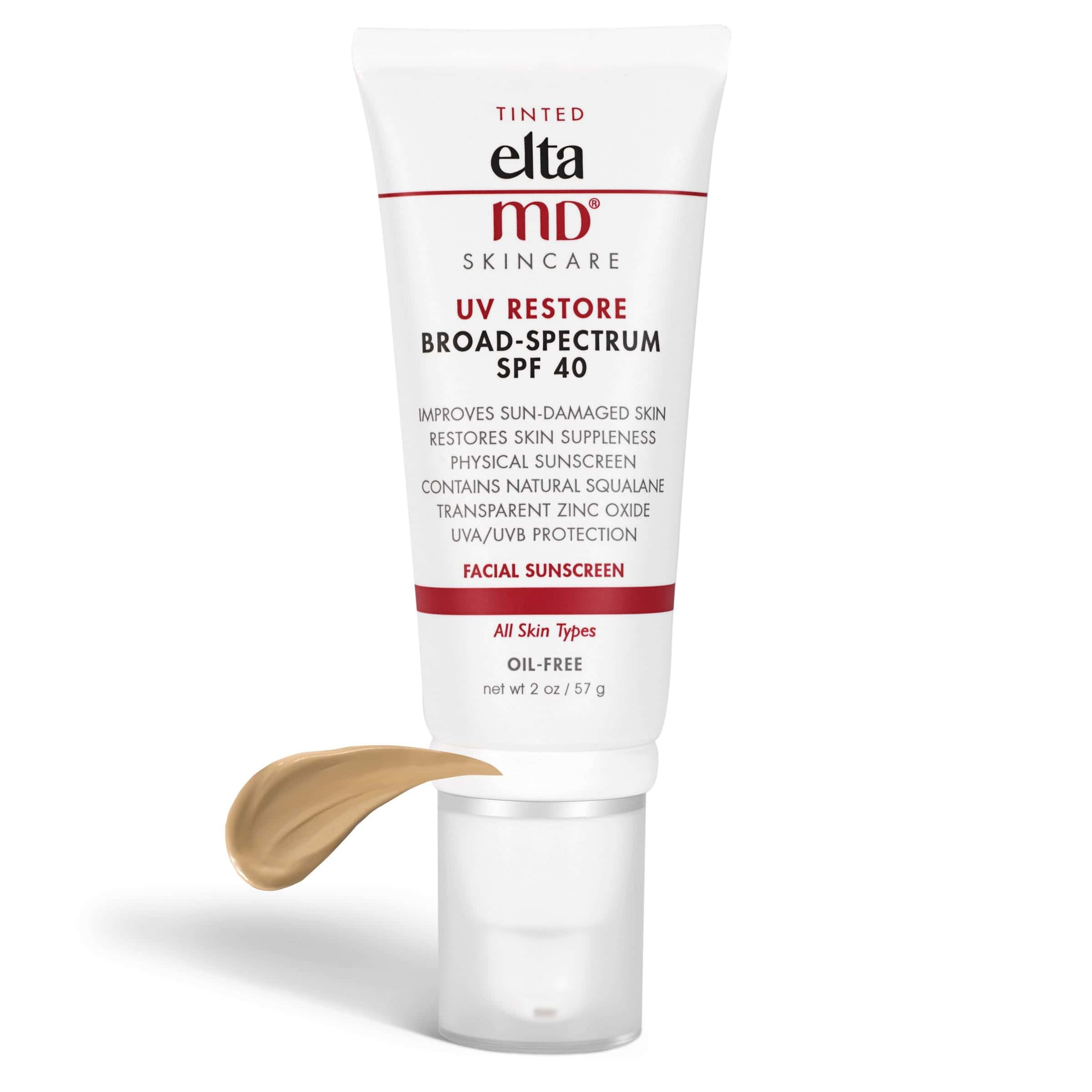 EltaMD tinted UV Restore broad-spectrum SPF 40 facial sunscreen, squeeze tube