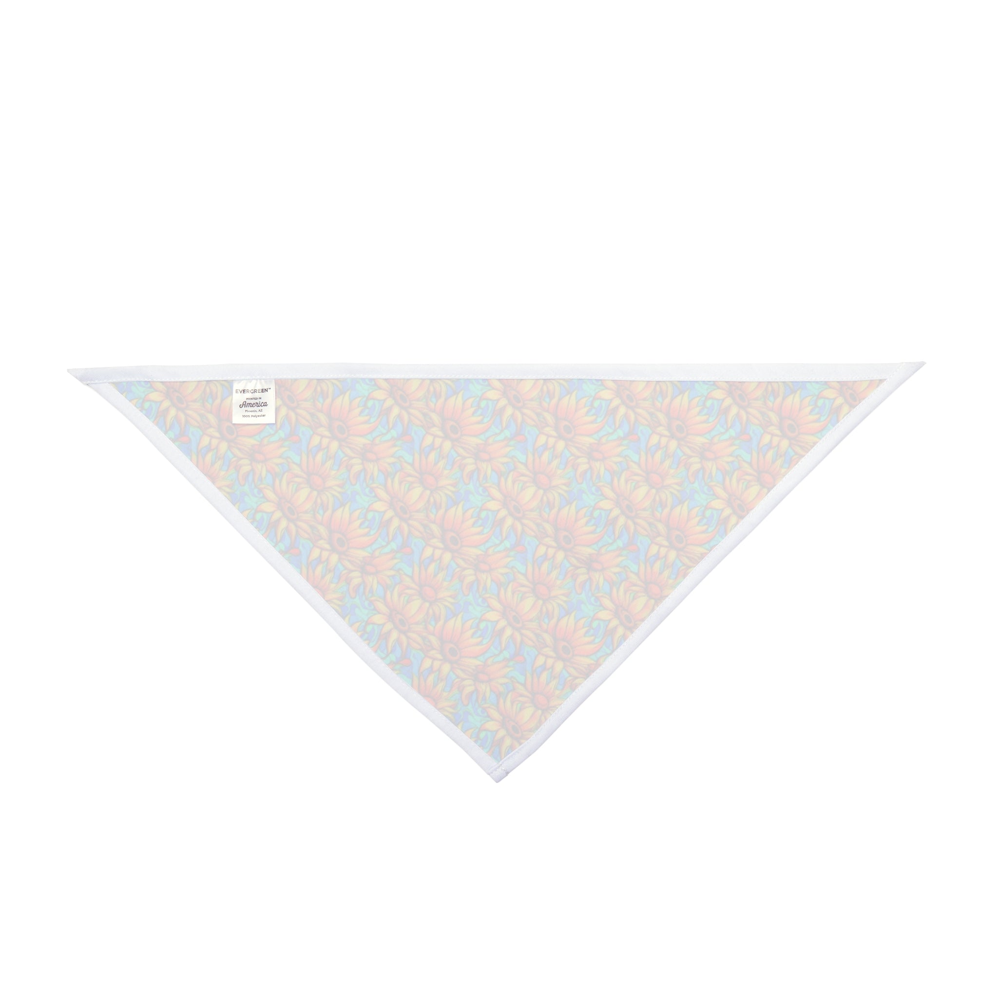Sunflower Kaleidoscope on Turquoise Waves - Pet Bandana Pet Zen