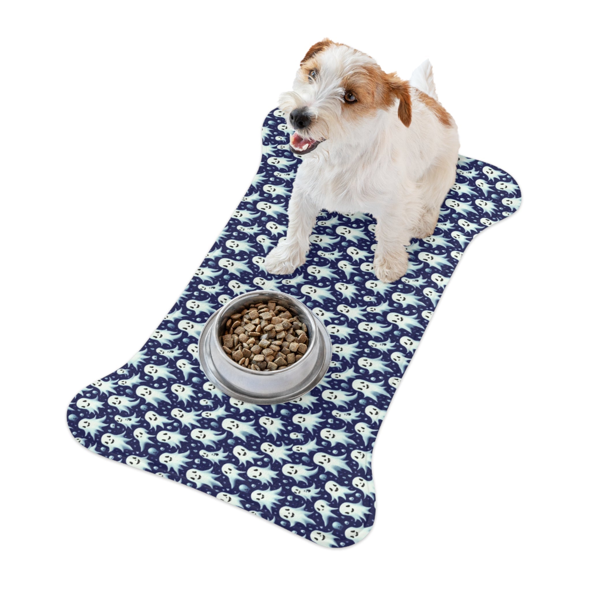Midnight Mischief: A Thousand Friendly Ghosts Pattern - Pet Feeding Mat Pet Ze