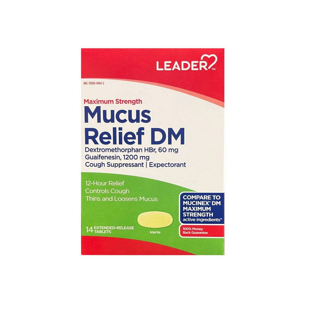 Leader Maximum Strength Mucus Relief DM Extended-Release (14 Tablets)