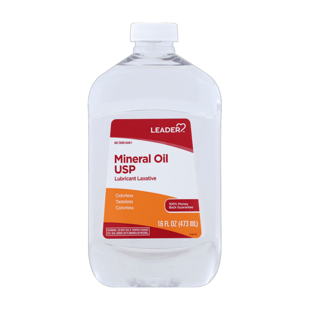Leader Mineral Oil USP Lubricant Laxative Odorless & Tasteless (16oz)