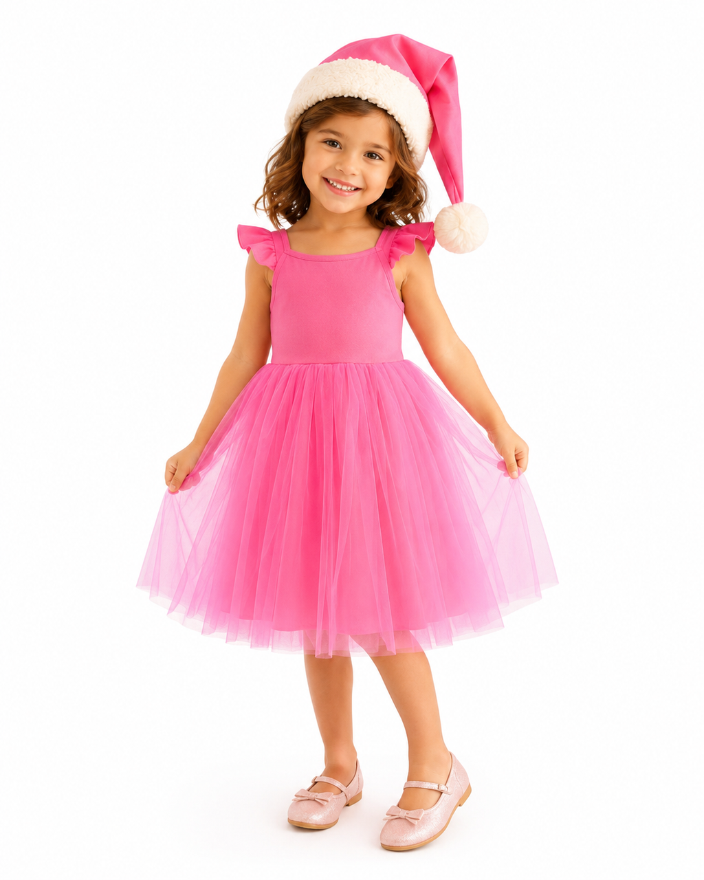 Pink Elf Holiday Dress for Kids – Christmas Tutu Costume & Playwear