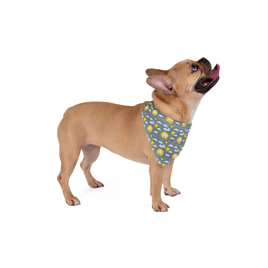 Smiling Suns in a Rainy Sky Pattern - Pet Bandana Pet Zen