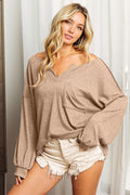 Long Sleeve Top with Exposed Seams