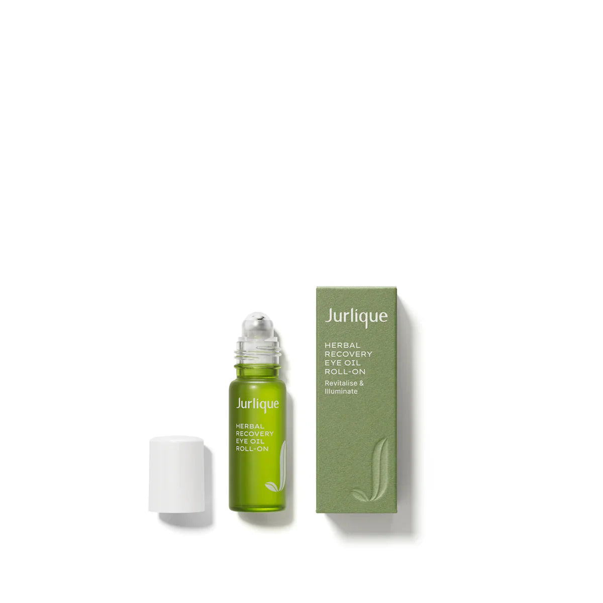 JURLIQUE herbal recovery eye oil roll-on with roller bottle and green product box