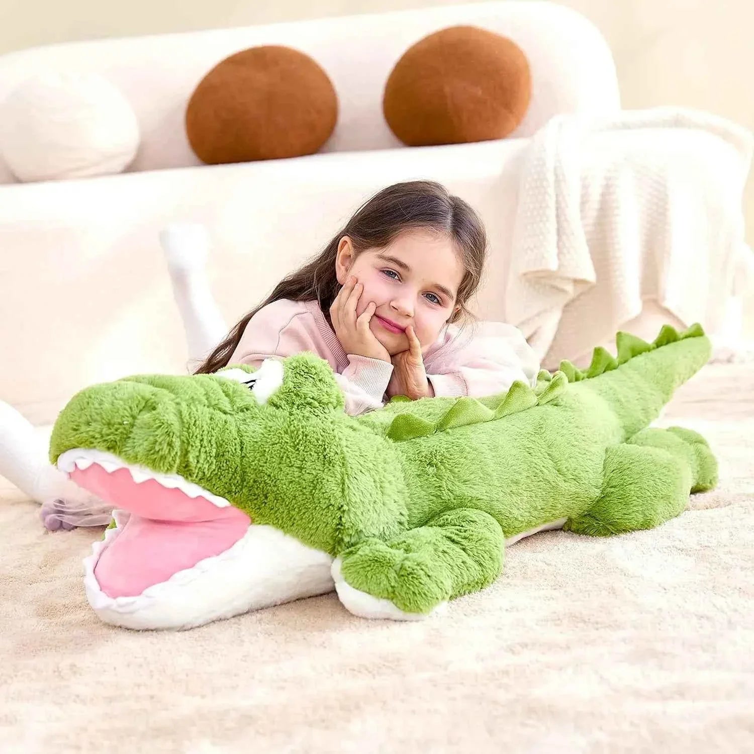 Giant Crocodile Plush Toy – 30 Inch Soft Fluffy Alligator
