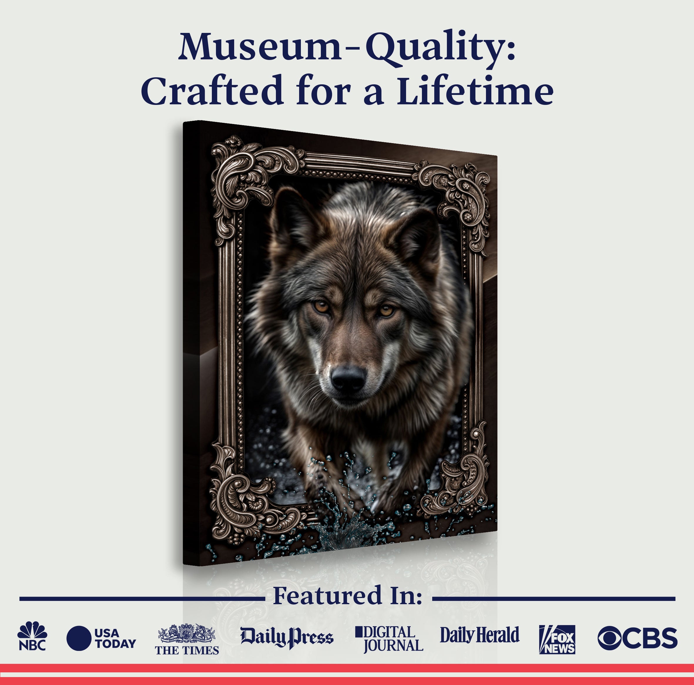 3D Wolf Wall Art II