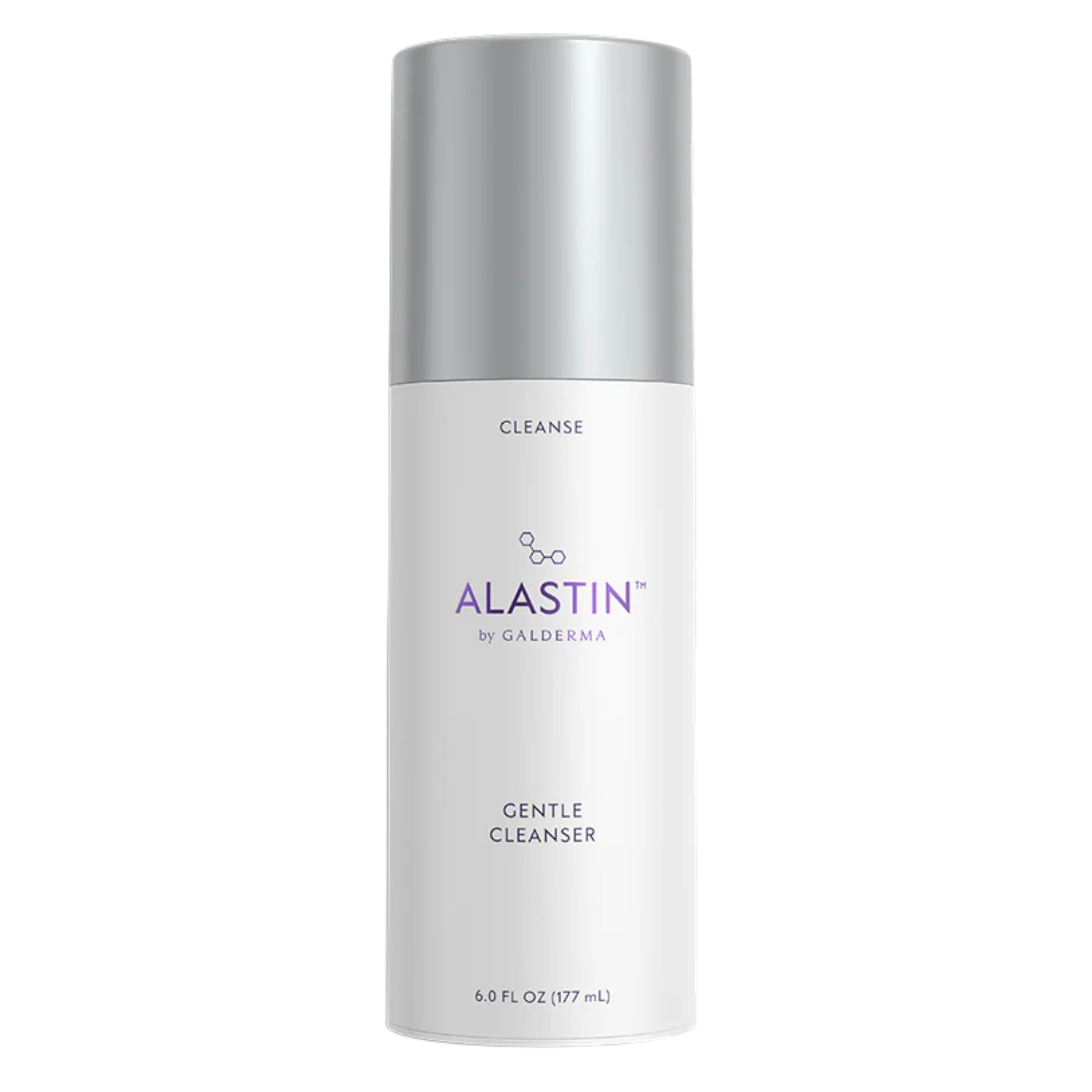 Alastin Gentle Cleanser bottle, silver cap and white label, 6 oz