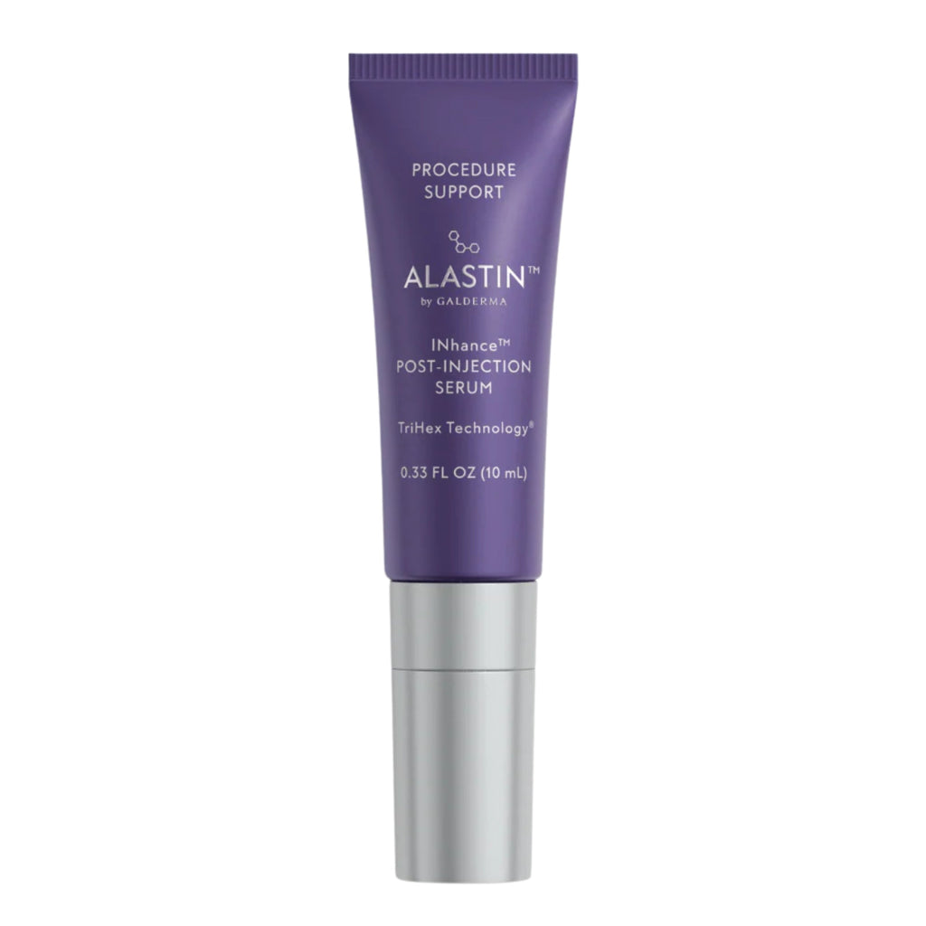 Alastin post-injection serum tube, purple cap, silver base, 0.33 fl oz