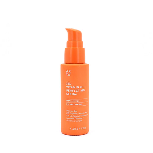 Allies of Skin 35% Vitamin C perfecting serum pump bottle, orange