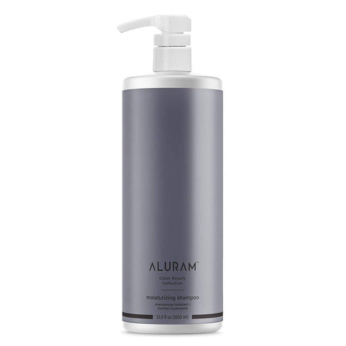ALURAM moisturizing shampoo with pump dispenser, dark gray bottle and white pump