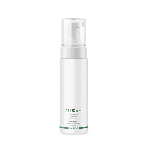 Aluram curl foam bottle with pump, white container, clear cap