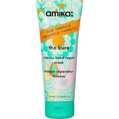 Amika The Kure intense bond repair mask tube, teal and orange label
