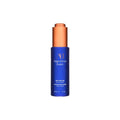 Augustinus Bader hair oil bottle, dark blue with orange cap, AB logo