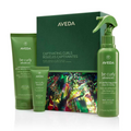 Aveda curl styling essentials set: green pump bottle and tube bottles
