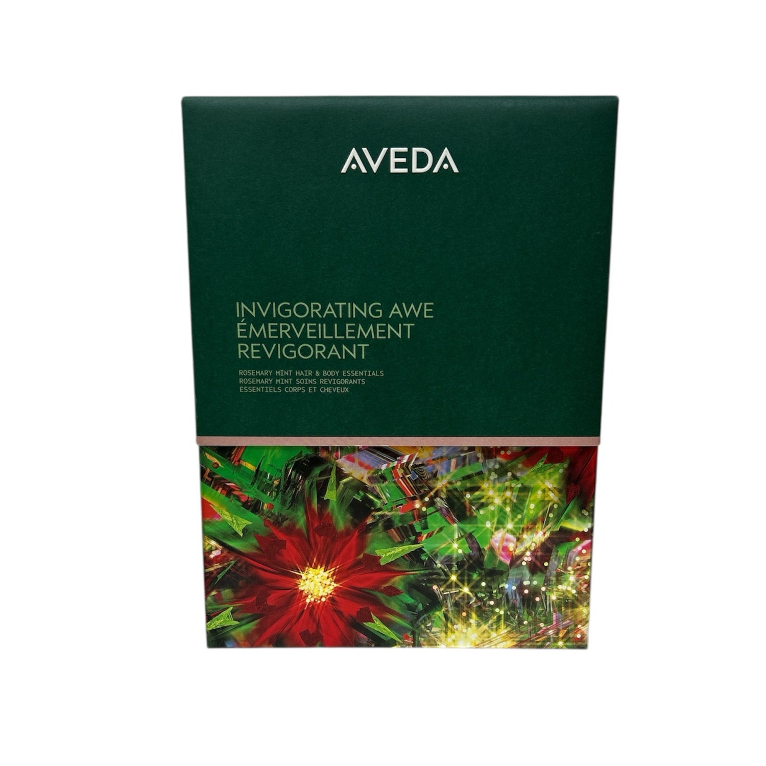 Aveda Invigorating AWE gift box, green with logo and floral design