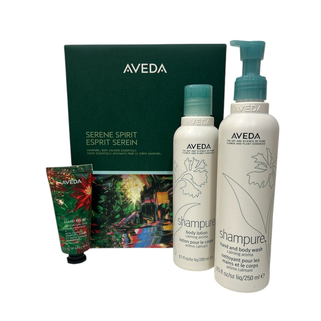 Aveda Serene Spirit Shampure gift set with shampoo and hand cream tubes