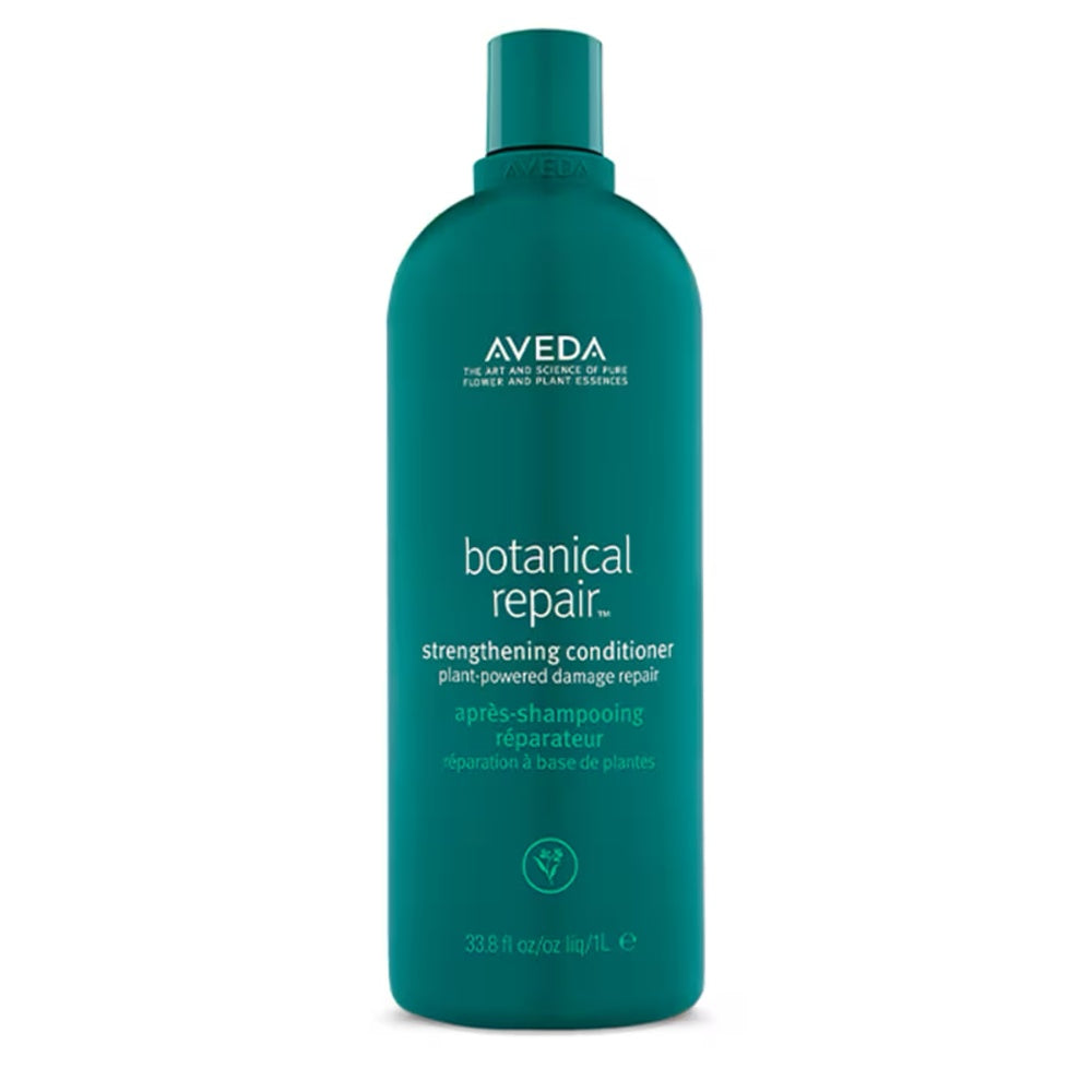 Aveda Botanical Repair strengthening conditioner bottle, teal with pump-style top