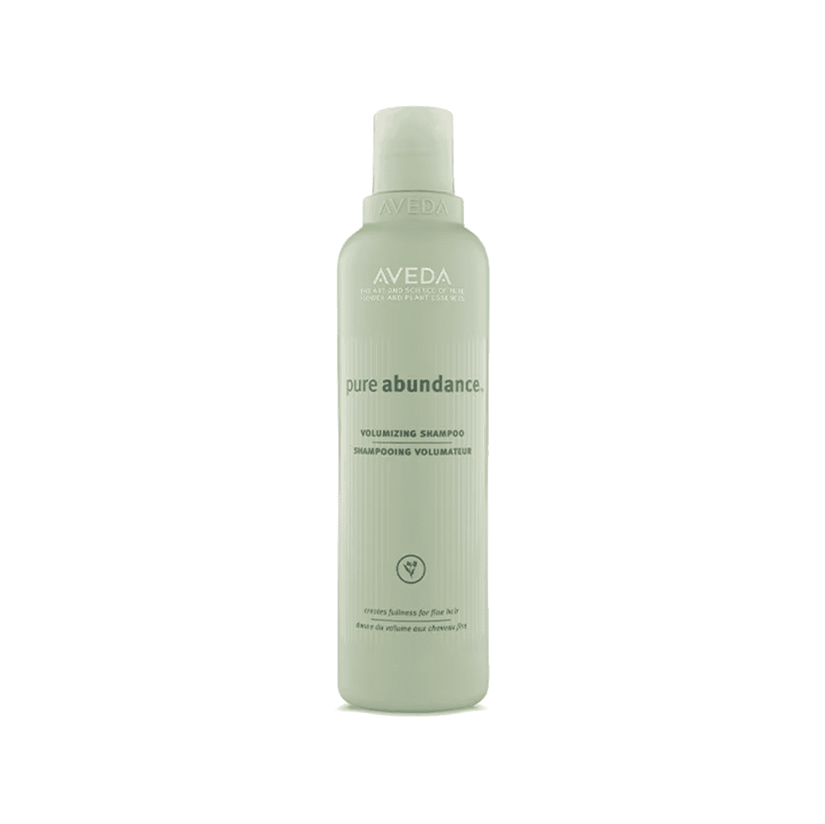 Aveda Pure Abundance volumizing shampoo bottle, light green, front label