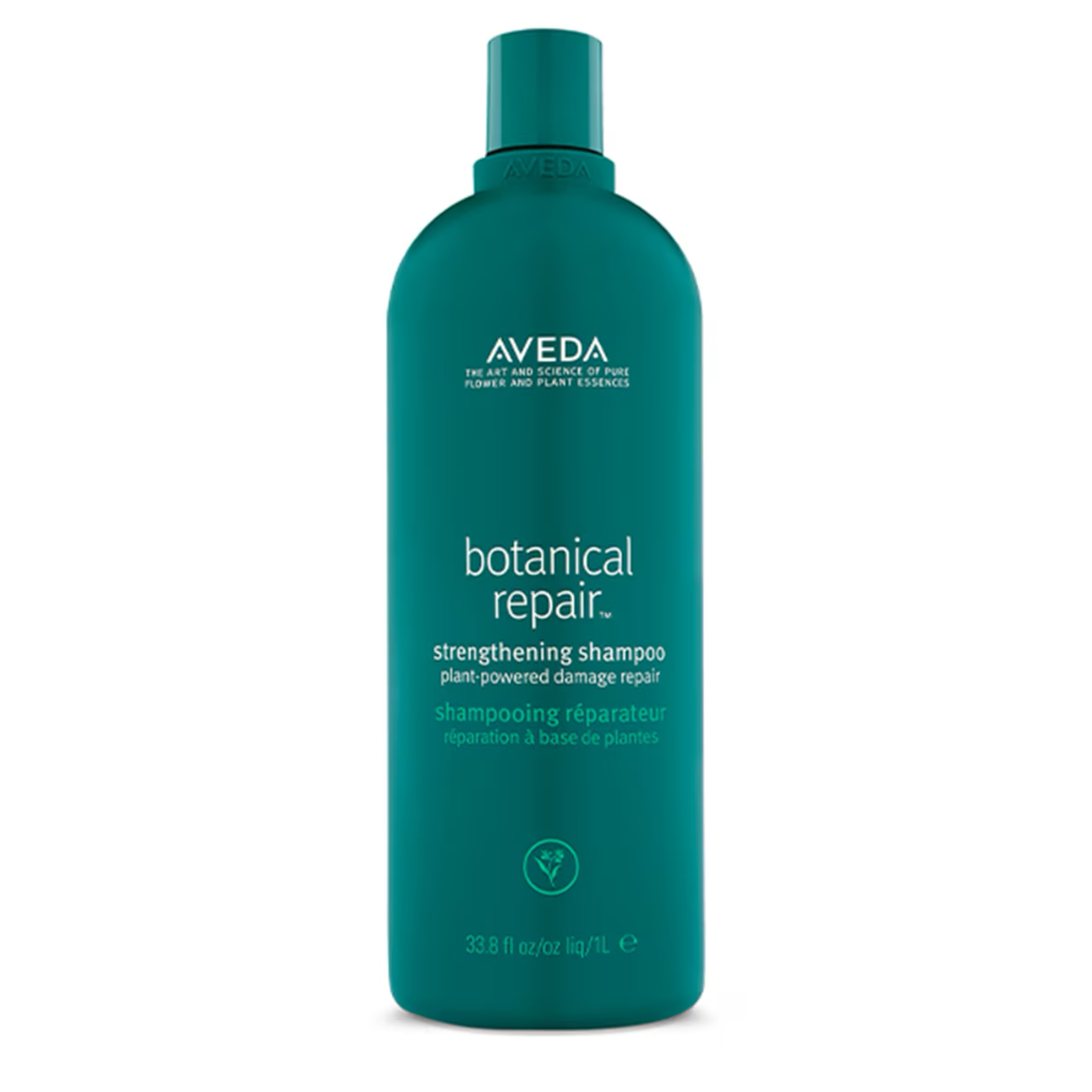 Aveda botanical repair™ strengthening shampoo bottle, teal back label view