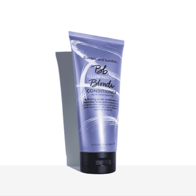 Illuminated Blonde Conditioner tube, purple with black cap