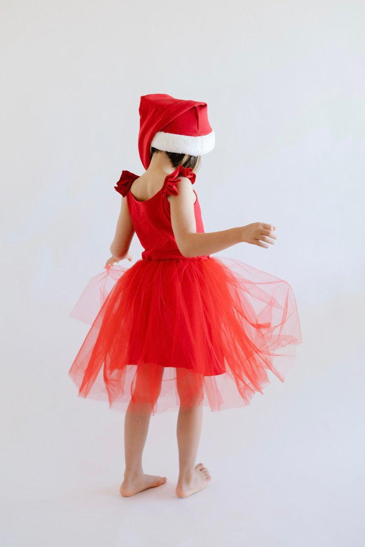 Red Elf Holiday Dress for Kids – Christmas Party Outfit -  Eco-friendly stocking stuffer