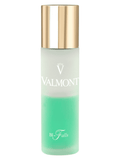 Valmont Purity Bi-Falls bottle with gold cap and translucent green liquid