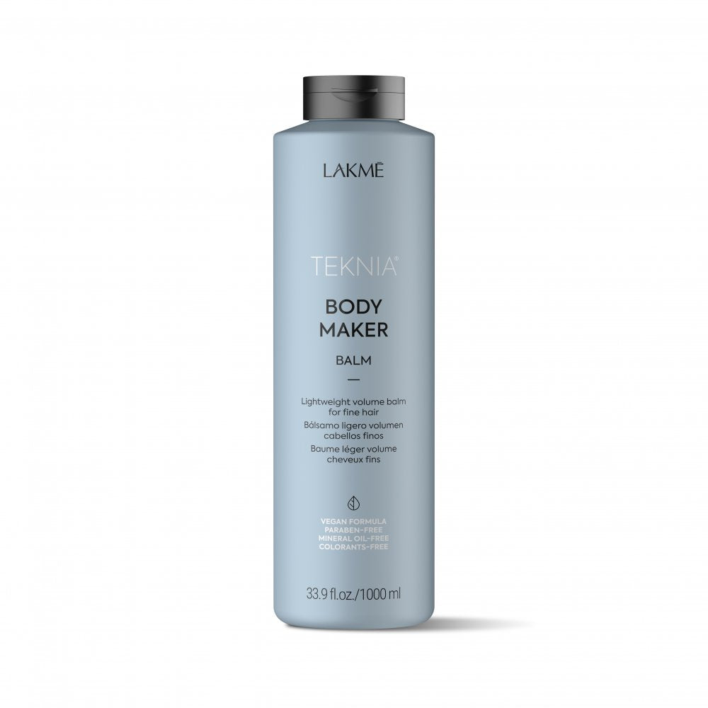 Lakme Teknia Body Maker Balm bottle with cap, light blue, 1000 ml